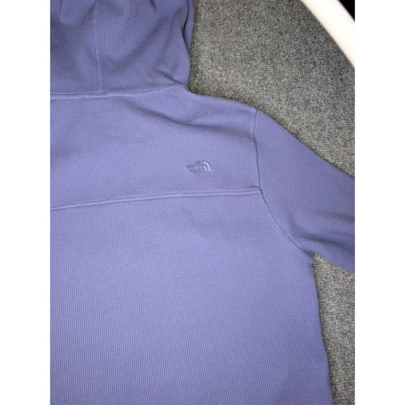 The North Face Hoodie Mens Large Purple Waffle Knit Thermal Pullover A7WS8 Logo - Picture 7 of 9